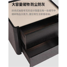 Load image into Gallery viewer, Italian minimalist large sized solid wood baked paint black oak bedside table master bedroom designer bedside cabinet storage cabinet image 2