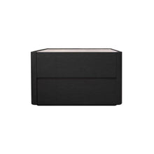 Load image into Gallery viewer, Italian minimalist large sized solid wood baked paint black oak bedside table master bedroom designer bedside cabinet storage cabinet image 4