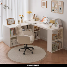 Load image into Gallery viewer, ชุดโต๊ะทำงานไม้ สไตล์ญีปุ่น TB064