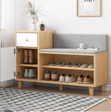 Load image into Gallery viewer, ตู้ไม้วางรองเท้า สไตล์ญีปุ่น MC079