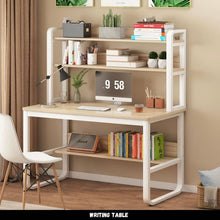 Load image into Gallery viewer, โต๊ะเขียนหนังสือ + ชั้นวางด้านบน
