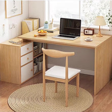Load image into Gallery viewer, ชุดโต๊ะทำงานไม้ สไตล์ญีปุ่น TB066