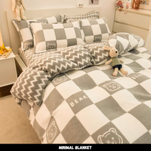 Load image into Gallery viewer, ชุดเครื่องนอน ลายตารางเทา สไตล์ญี่ปุ่น