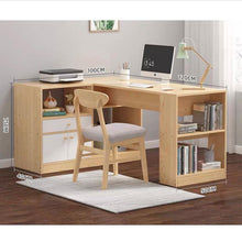 Load image into Gallery viewer, ชุดโต๊ะทำงานไม้ สไตล์ญีปุ่น TB066