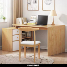 Load image into Gallery viewer, ชุดโต๊ะทำงานไม้ สไตล์ญีปุ่น TB066