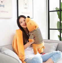 Load image into Gallery viewer, หมอนผ้าห่มลายน้องหมี DC036