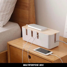 Load image into Gallery viewer, กล่องเก็บสายไฟ ฝาไม้ DC012