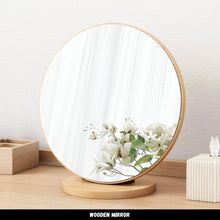 Load image into Gallery viewer, กระจกไม้ตั้งโต๊ะ สไตล์ญี่ปุ่น DC015