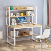 Load image into Gallery viewer, โต๊ะเขียนหนังสือ + ชั้นวางด้านบน