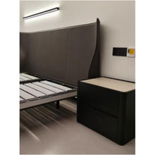 Load image into Gallery viewer, Italian minimalist large sized solid wood baked paint black oak bedside table master bedroom designer bedside cabinet storage cabinet image 3
