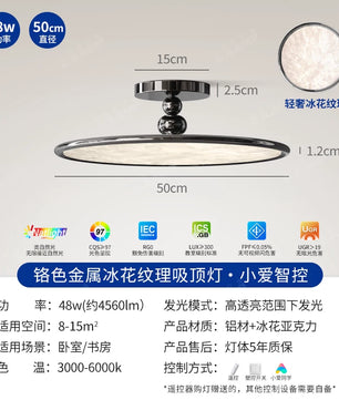 2026新款意式轻奢包豪斯卧室灯吸顶灯现代简约美式高级感护眼灯具 - 黑色薄款-全光谱【50CM】小爱同学