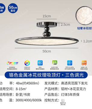 2026新款意式轻奢包豪斯卧室灯吸顶灯现代简约美式高级感护眼灯具 - 黑色薄款-全光谱【50CM】三色
