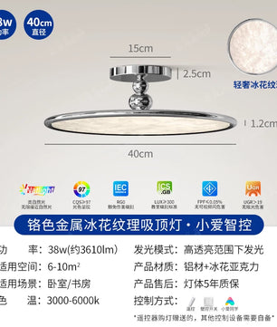 2026新款意式轻奢包豪斯卧室灯吸顶灯现代简约美式高级感护眼灯具 - 铬色薄款-全光谱【40CM】小爱同学