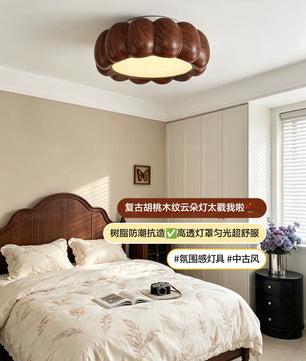 包安装法式中古风南瓜卧室吸顶灯2026新款高级云朵主卧书房间灯具