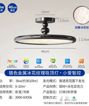 2026新款意式轻奢包豪斯卧室灯吸顶灯现代简约美式高级感护眼灯具 - 黑色-全光谱【40CM】小爱同学
