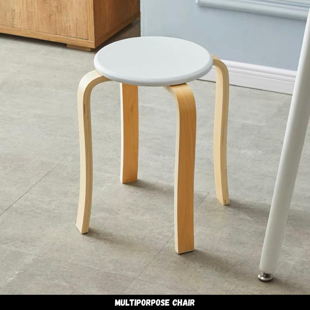 เก้าอี้ไม้ มินิมอล สีขาว